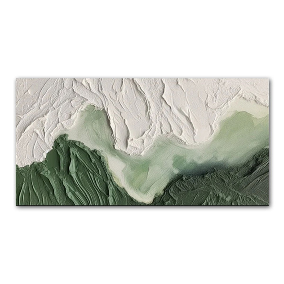 Green Coastline 3d Heavy Textured Partial Oil Painting